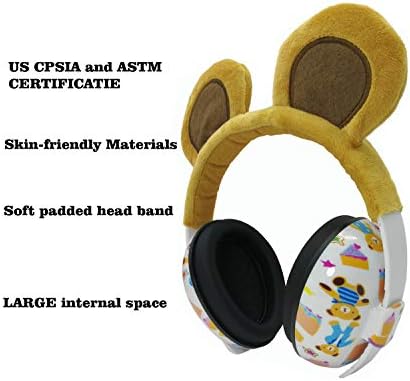 Adjustable padded headband detail of Pormucal baby earmuffs