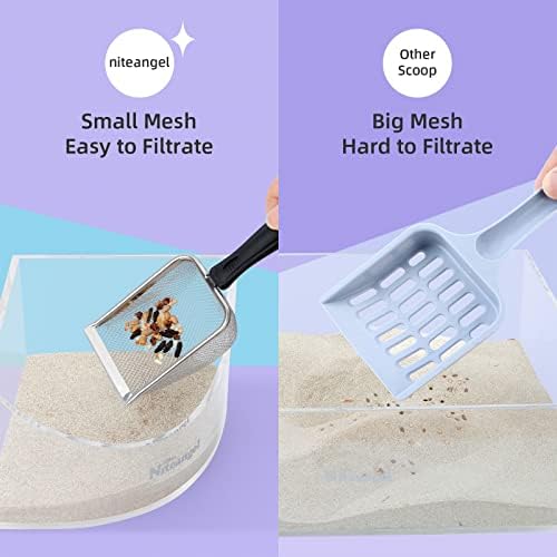 Niteangel Hamster Sand Bath Scoop: - Stainless Steel Sand Substrate Shovel Fine Mesh Metal Sifter Scooper fits Small Animal sandbath Box (Small Scoop) - Image 4