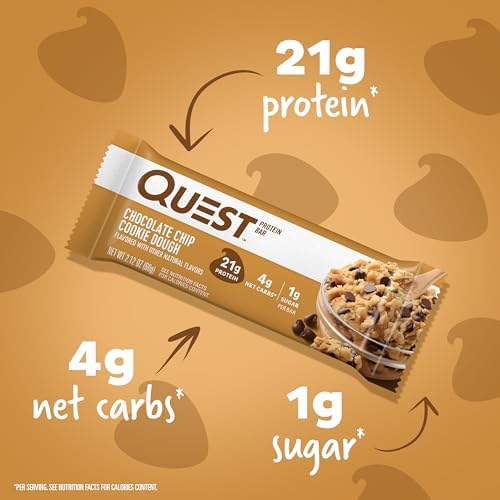Soft and chewy texture of Quest protein bar with chocolate chips