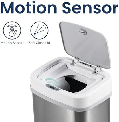 Side profile of Ninestars 15 liter touchless diaper disposal bin