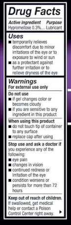 Side view of Alcon GenTeal lubricant eye gel packaging.