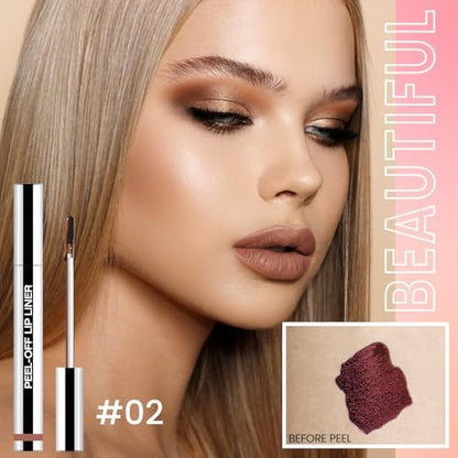 3 Pcs Matte Liquid Lip Stain Peel Off Lip Liner, Long Lasting Lip Tattoo, Waterproof & Transfer-Proof Lip Liner Peel Off Lip Gloss for All Skin Types. #02+#03#06 - Image 3