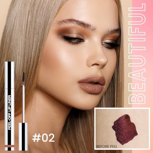 3 Pcs Matte Liquid Lip Stain Peel Off Lip Liner, Long Lasting Lip Tattoo, Waterproof & Transfer-Proof Lip Liner Peel Off Lip Gloss for All Skin Types. #02+#03#06 - Image 3