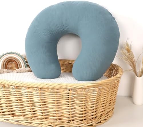Two pack muslin nursing pillow covers folded for storage