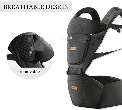 Parent wearing Acumas baby carrier in front-inward position