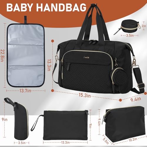 Lasuk black diaper bag accessories and stroller straps
