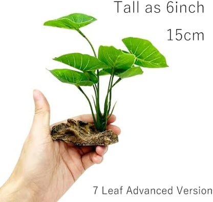 Smoothedo-Pets 6 inch artificial plant ornament with driftwood style base
