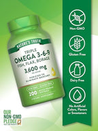 Nature's Truth fish flax and borage oil softgels bottle back panel details