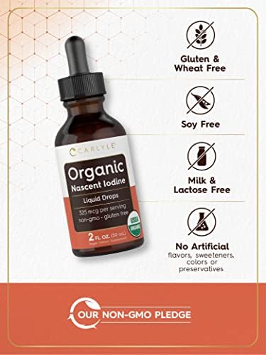Organic Nascent Iodine vegan and non-GMO product packaging