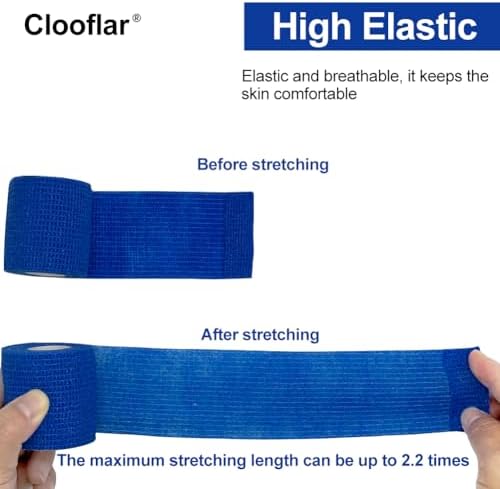 Clooflar cohesive athletic tape being torn easily by hand without using scissors.