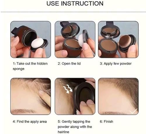 Before and after visual effect of natural black thinning hair concealer