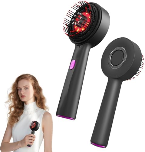 Detailed view of the 3-in-1 laser comb and massager bristles.