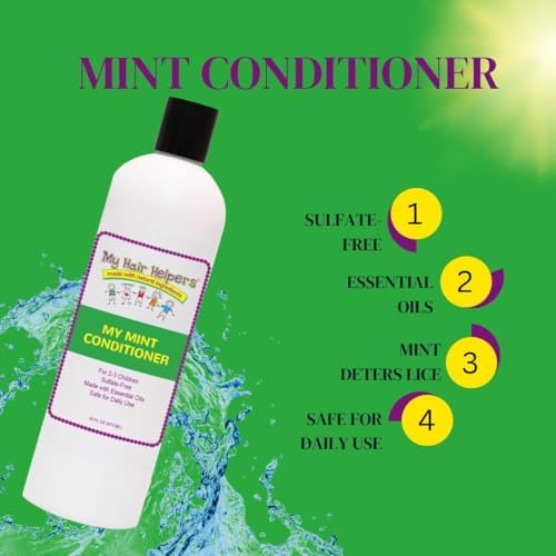 My Hair Helpers mint conditioner bottle for kids