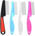 Wotsriab professional stainless steel lice comb front view showing red and blue handles.