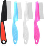 Wotsriab professional stainless steel lice comb front view showing red and blue handles.