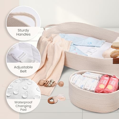PeraBella portable baby changing basket with handles