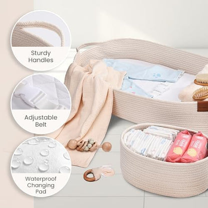 PeraBella portable baby changing basket with handles