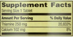 Close up of Spring Valley Vitamin B1 high potency tablets packaging details