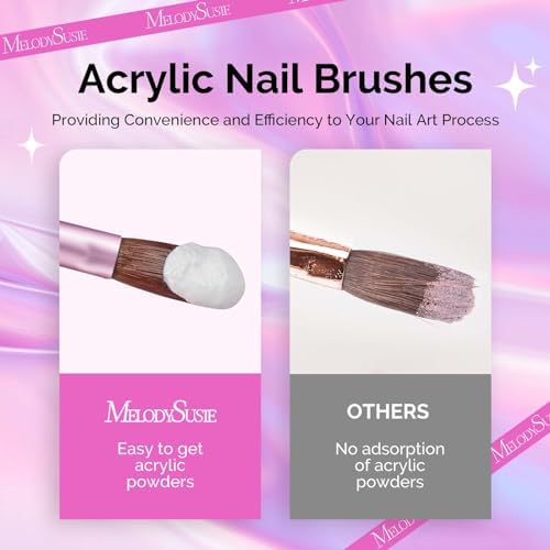 MelodySusie acrylic nail brush set with metal handles