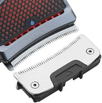 Close up of Hontec curved stainless steel trimmer blade