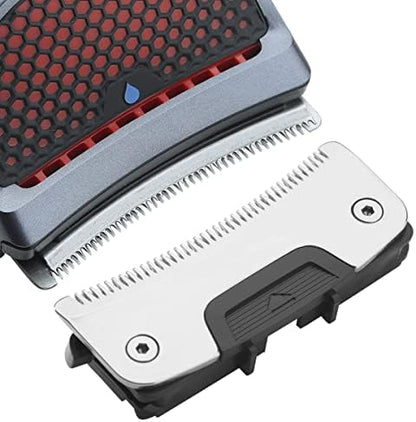 Close up of Hontec curved stainless steel trimmer blade