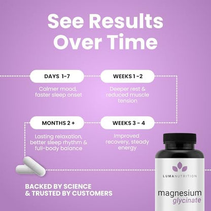 Authentic imported Luma Nutrition Magnesium Glycinate high absorption formula bottle for Indian wellness lifestyle