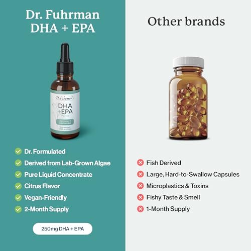 Dr. Fuhrman vegan omega 3 supplement dropper and liquid texture