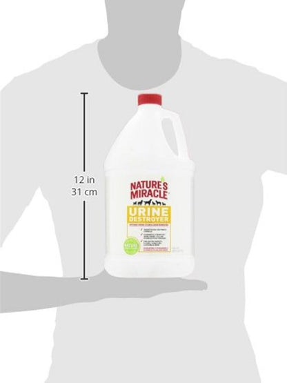 Nature's Miracle dog urine remover one gallon bottle back label