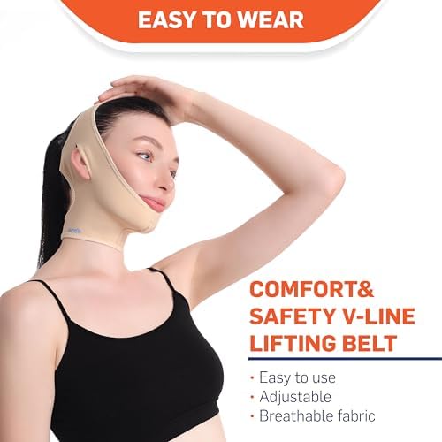 Aurafix orthopedic chin support bandage for post-liposuction care.