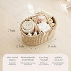Bebe Bask baby diaper caddy filled with nursery essentials