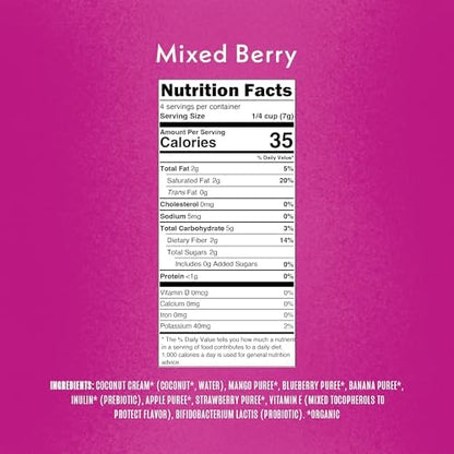 Once Upon A Farm baby food mixed berry snack bites highlighting the USDA Organic seal.