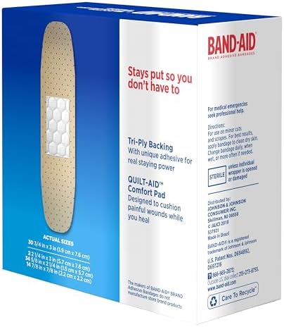 Authentic USA imported Band-Aid sheer strips for wound care.