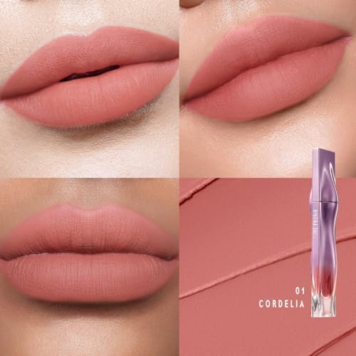 Nebula Velvet Lip Cream, 01 Cordelia Nude Pink Lip Color, Velvet Matte Finish, Lightweight Non-Drying Soft Cream Texture, Blurs Lip Lines, High Pigment Transfer-Proof Long-Lasting Lip Tint - Image 3