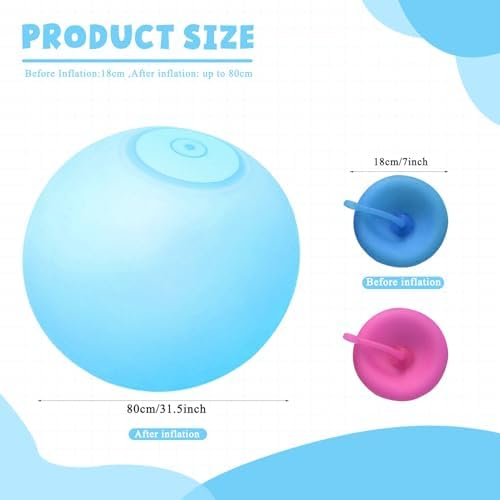 Oversized soft rubber water balloons inflated to full size for backyard pool games.