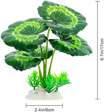 Vtapliea non-toxic plastic aquarium plants submerged in a clear freshwater fish tank