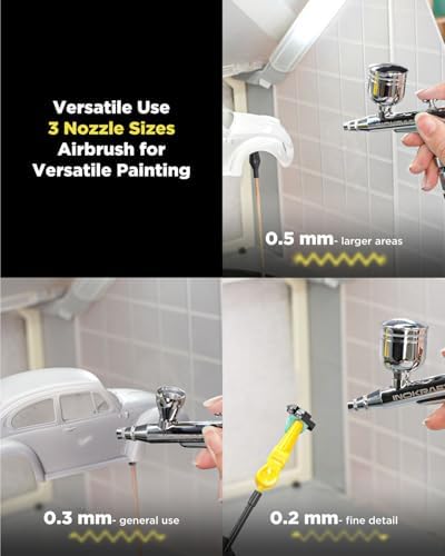 InoKraft hobby paint spray system showing the moisture trap and airbrush holder attachment points