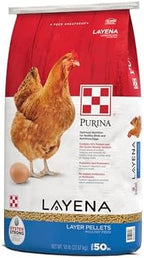 Purina Layena fifty pounds bag side profile