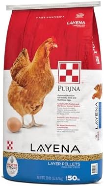 Purina Layena fifty pounds bag side profile