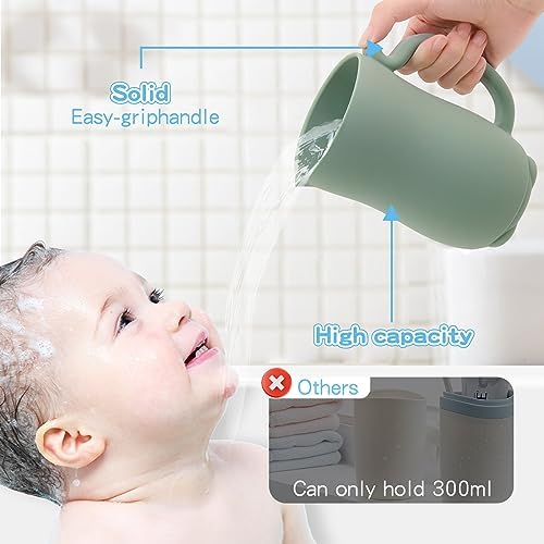 Mandoo baby bath essential rinse cup top angle view showing water capacity