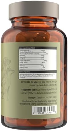 Happy Vision eye support chewable tablets packaging details