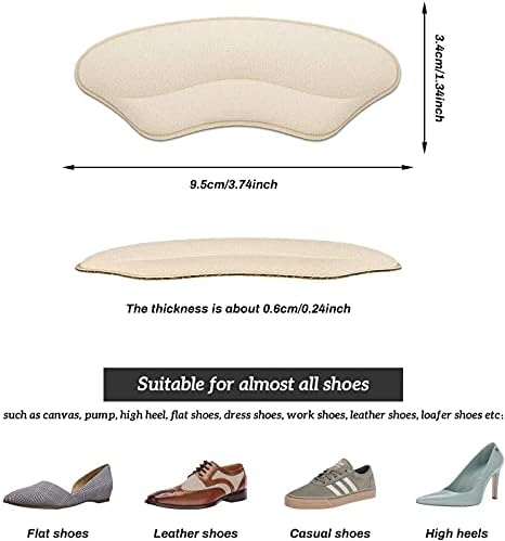 Pale Apricot and Black suede heel pads for blister prevention