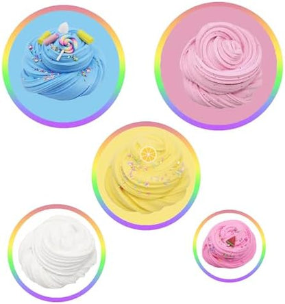 All seven sixty milliliter jars of ZONEWAY butter slime arranged by color variance.
