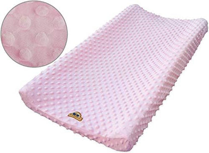 BlueSnail baby diaper changing table sheet set close up texture of plush minky dots