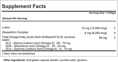 Andrew Lessman Maximum L+Z eye and brain health supplement label