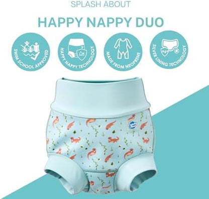 Side view of Splash About reusable swim nappy with secure leg cuffs