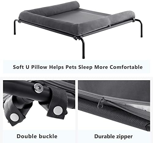 WESTERN HOME Cooling Elevated Dog Bed for Large Dogs, Portable Indoor & Outdoor Raised Dog Bed with Breathable Mesh, Chew Proof Pet Hammock Cots with Removable and Waterproof Bolsters - Image 6