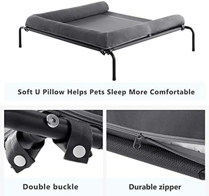WESTERN HOME Cooling Elevated Dog Bed for Large Dogs, Portable Indoor & Outdoor Raised Dog Bed with Breathable Mesh, Chew Proof Pet Hammock Cots with Removable and Waterproof Bolsters - Image 6