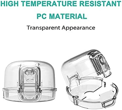 Side profile of transparent heat-resistant stove knob safety cover
