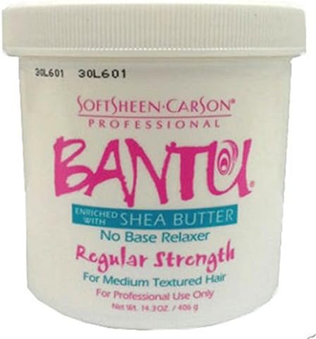 Bantu professional hair relaxer container with shea butter