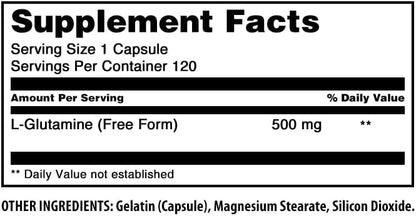 Authentic USA imported L-Glutamine supplement bottle